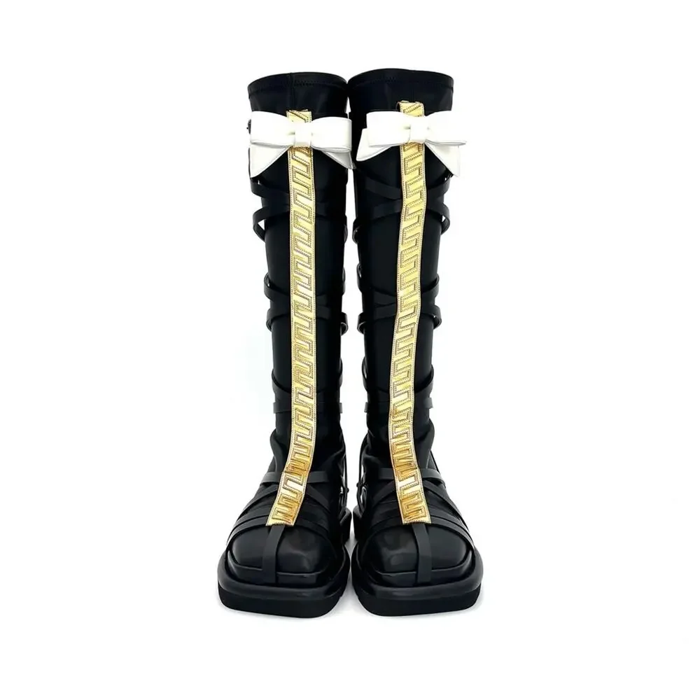 NIB Louis Vuitton A/W 2021 Runway Fornasetti LV Monogram Knee High Boots 37